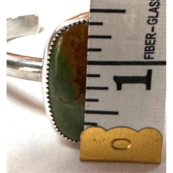 Marked Cuff Bracelet Southwestern Green Turquoise Native American Silver - Picture 7 of 7